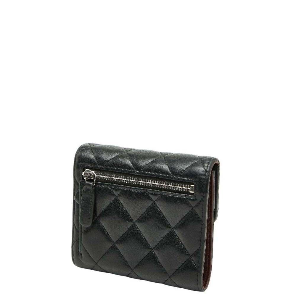 CHANEL Authentic Black Lambskin Leather Logo Wallet - Picture 2 of 10